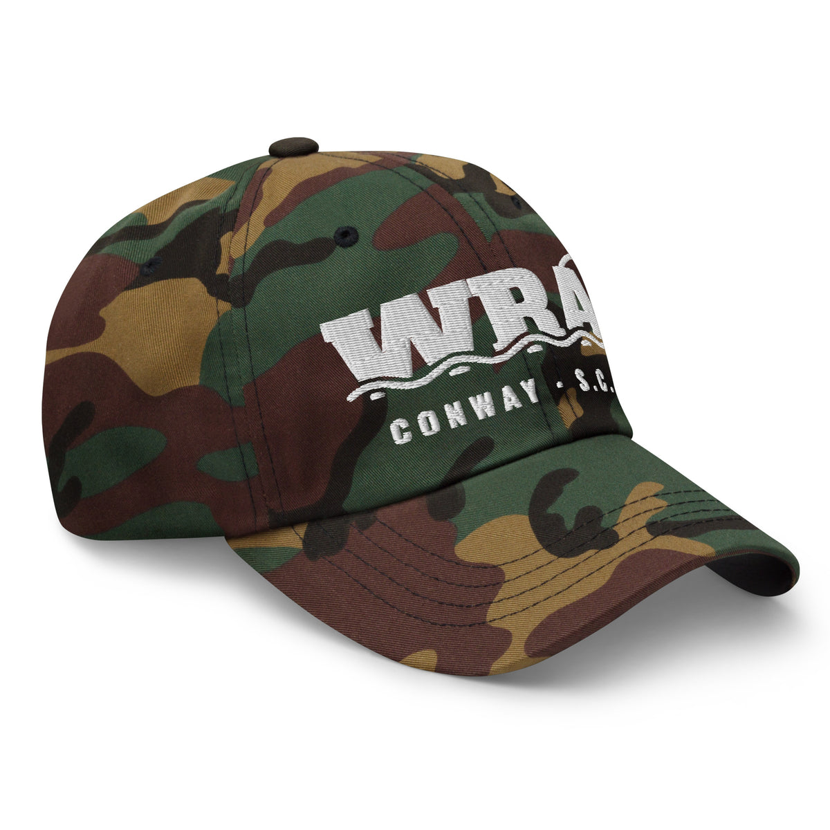 Waccamaw River Camo Dad Hat, Green Camo, right front