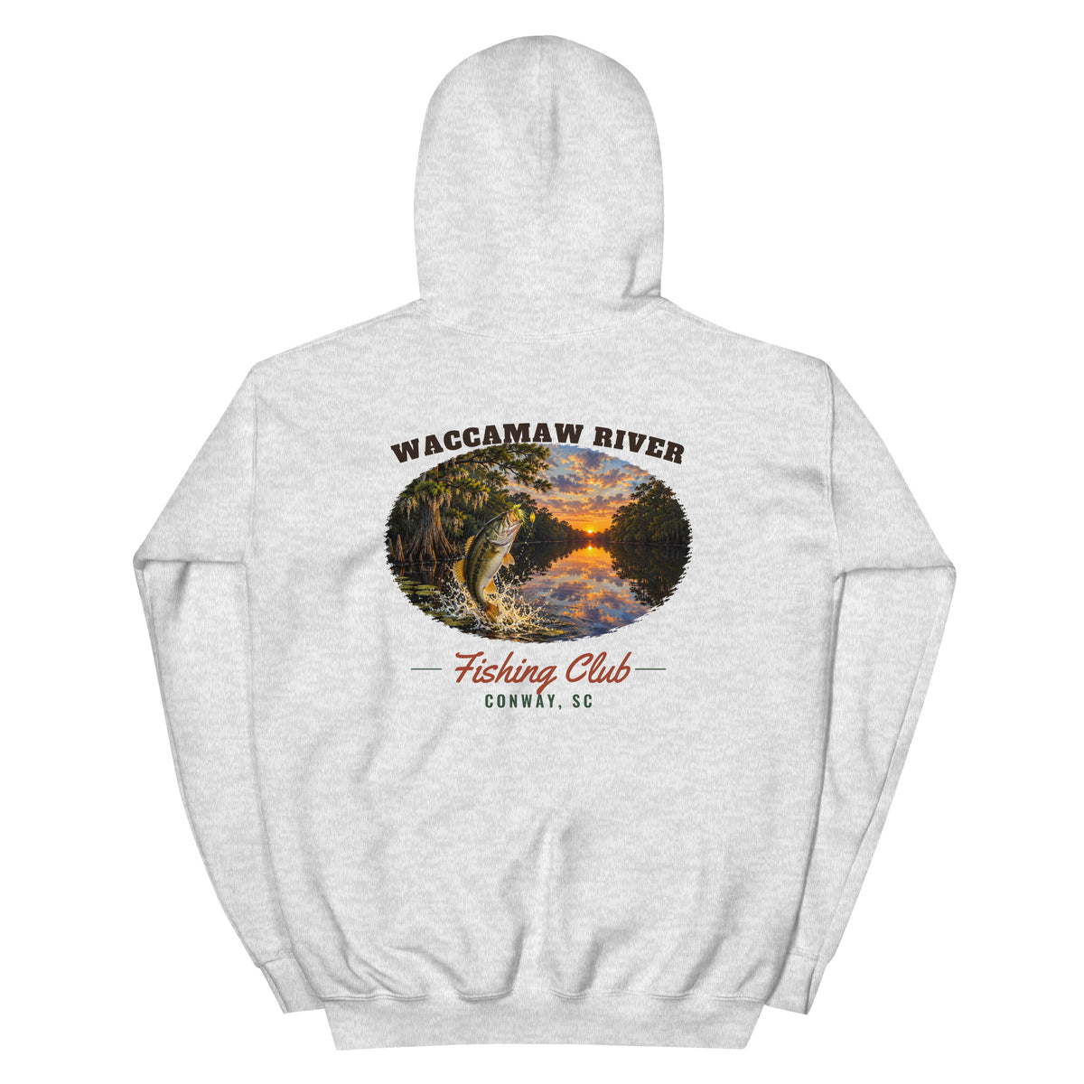 Waccamaw River Fishing Club Hoodie, Ash, back