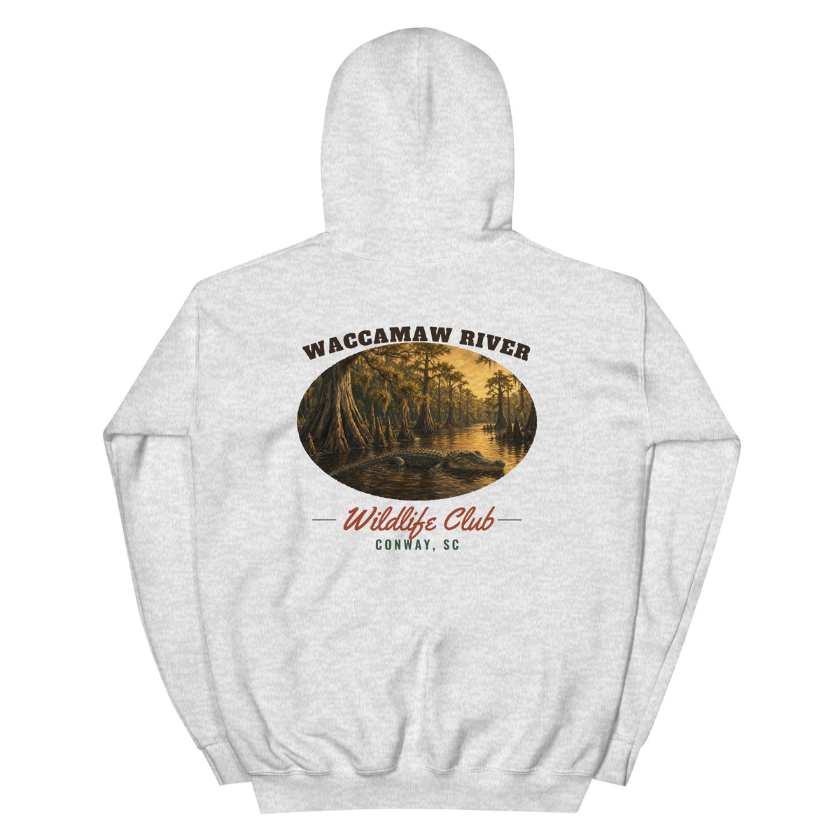 Waccamaw River Wildlife Club Hoodie, Ash, back