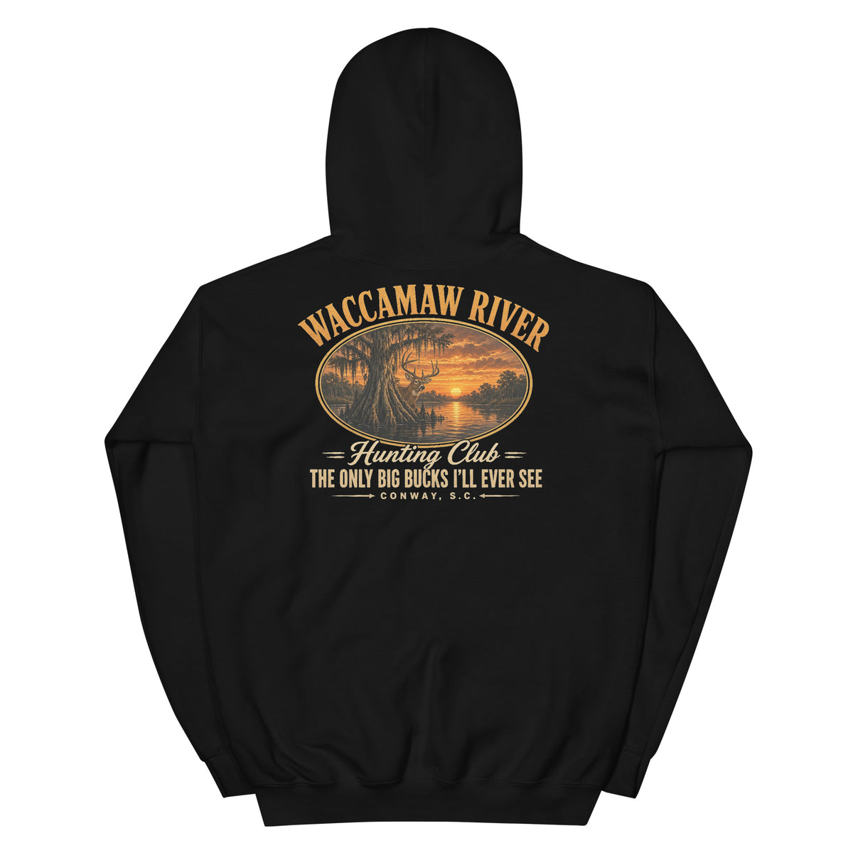 Waccamaw River Hunting Club Hoodie, Black, back
