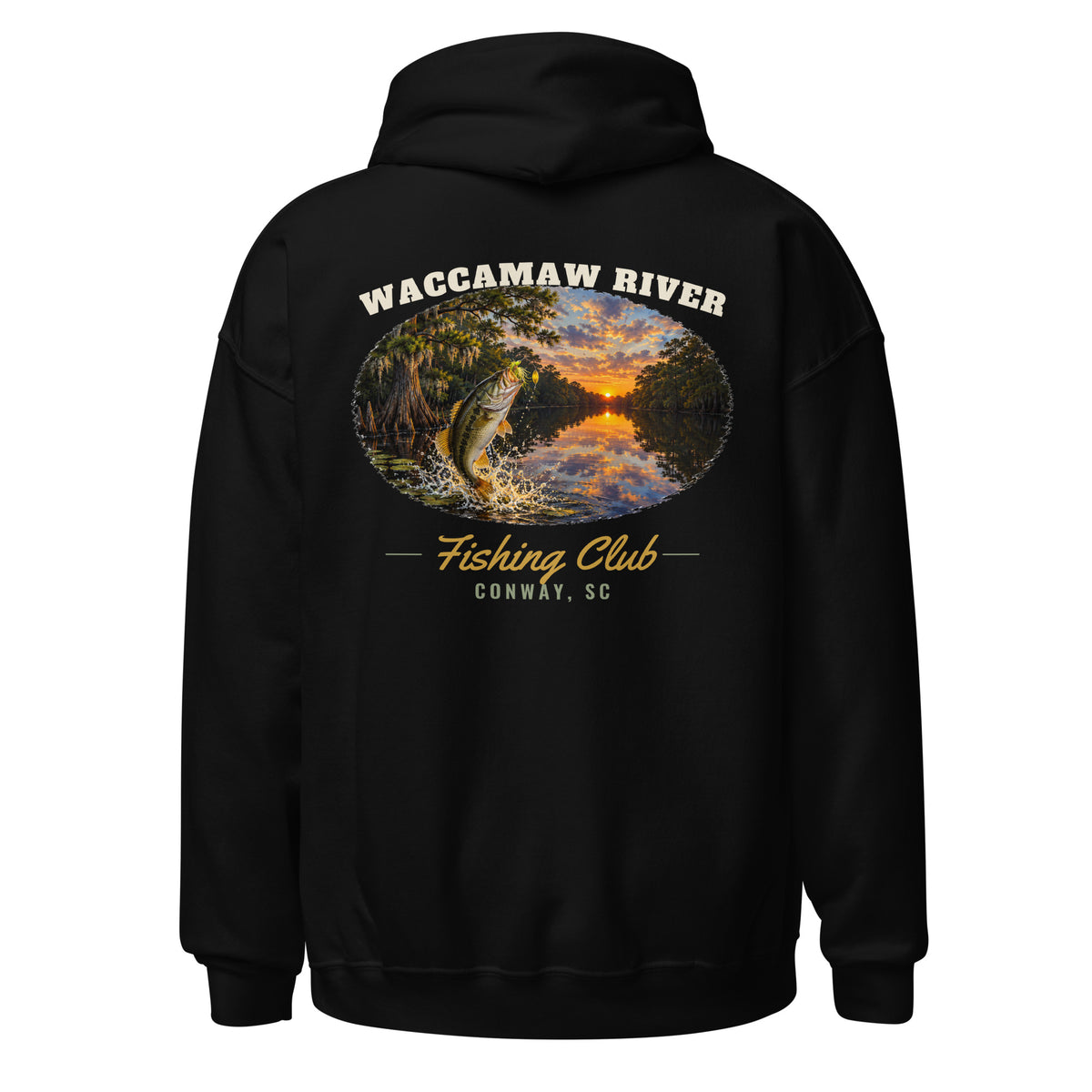 Waccamaw River Fishing Club Hoodie, Black, back