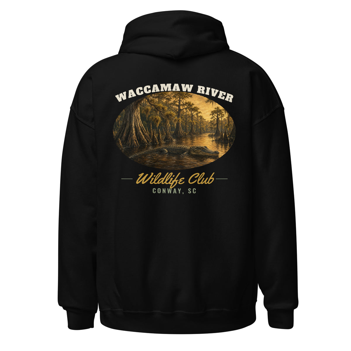 Waccamaw River Wildlife Club Hoodie, Black, back