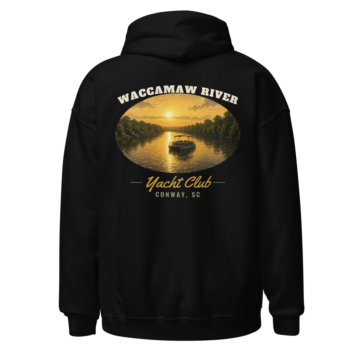 Waccamaw River Yacht Club Hoodie, Black, back