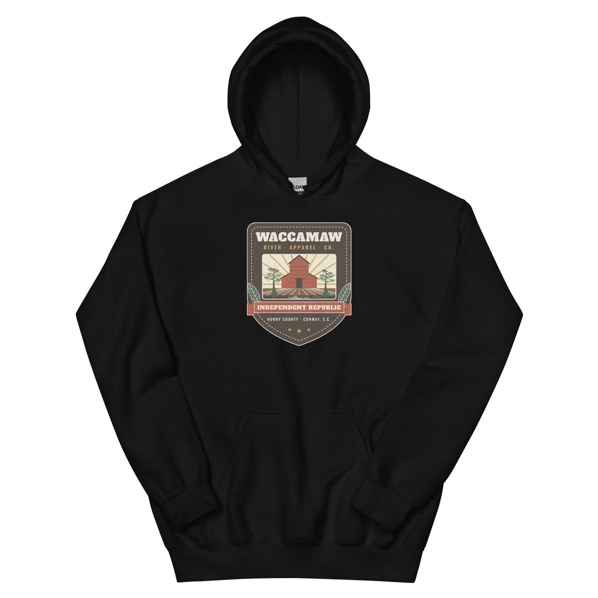 Waccamaw River Independent Republic Hoodie, Black, front