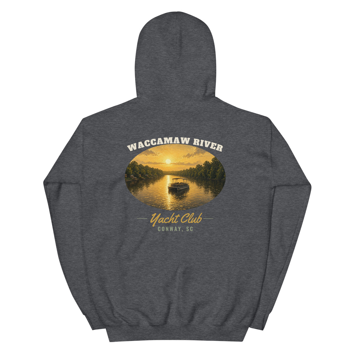 Waccamaw River Yacht Club Hoodie, Dark Heather, back
