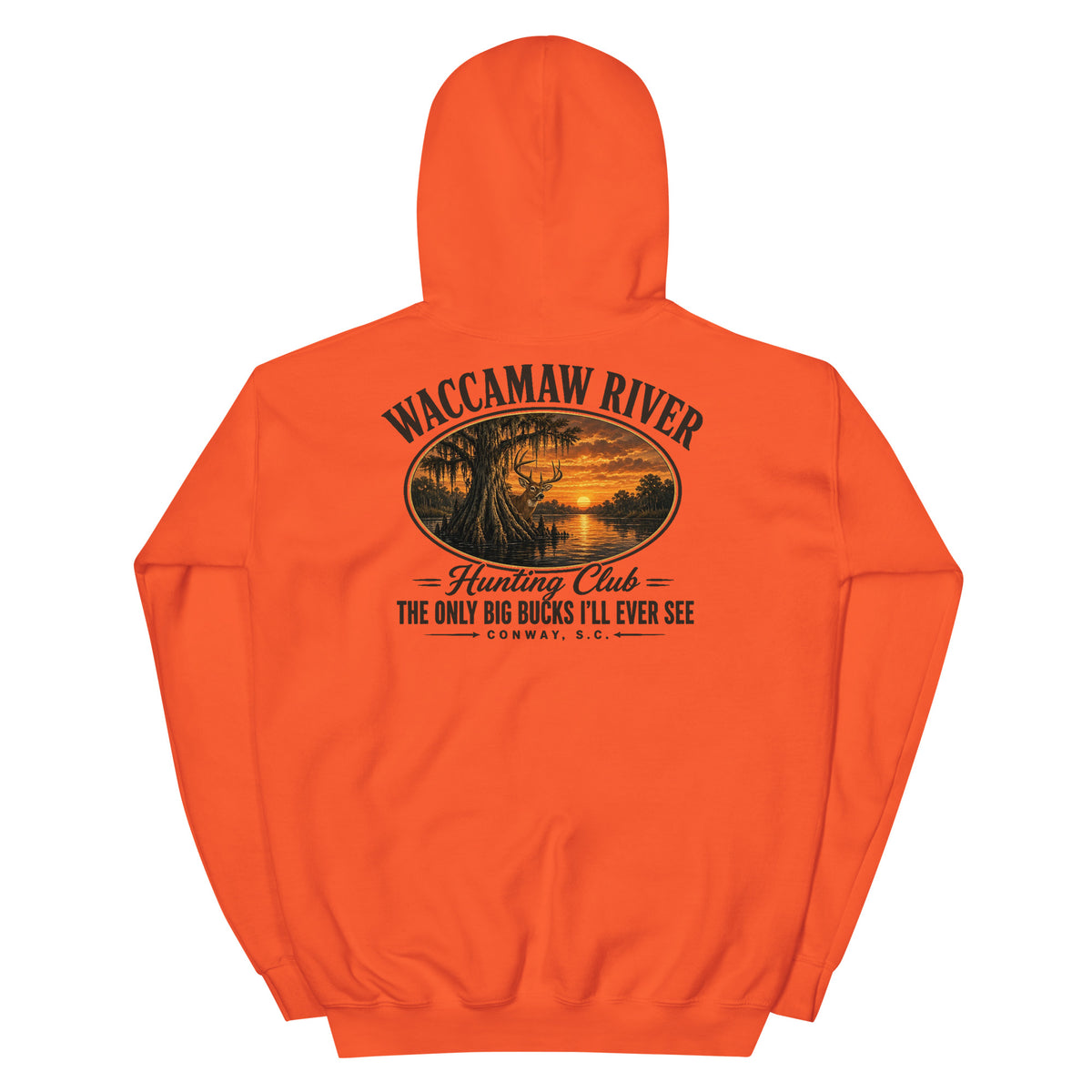 Waccamaw River Hunting Club Hoodie, Orange, back