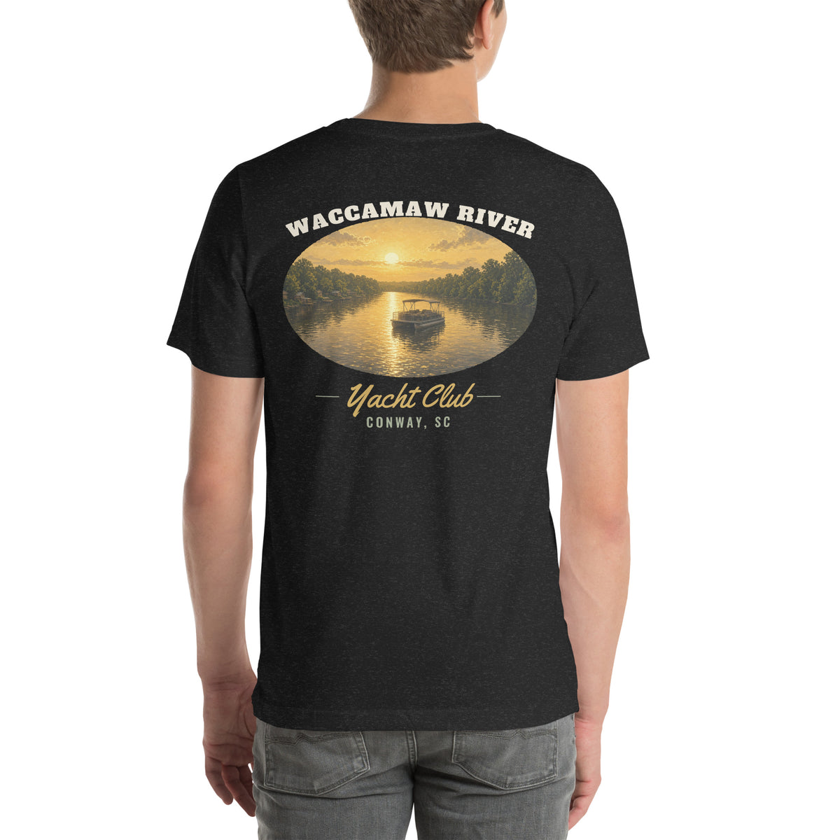Waccamaw River Yacht Club Tee, Black Heather, back