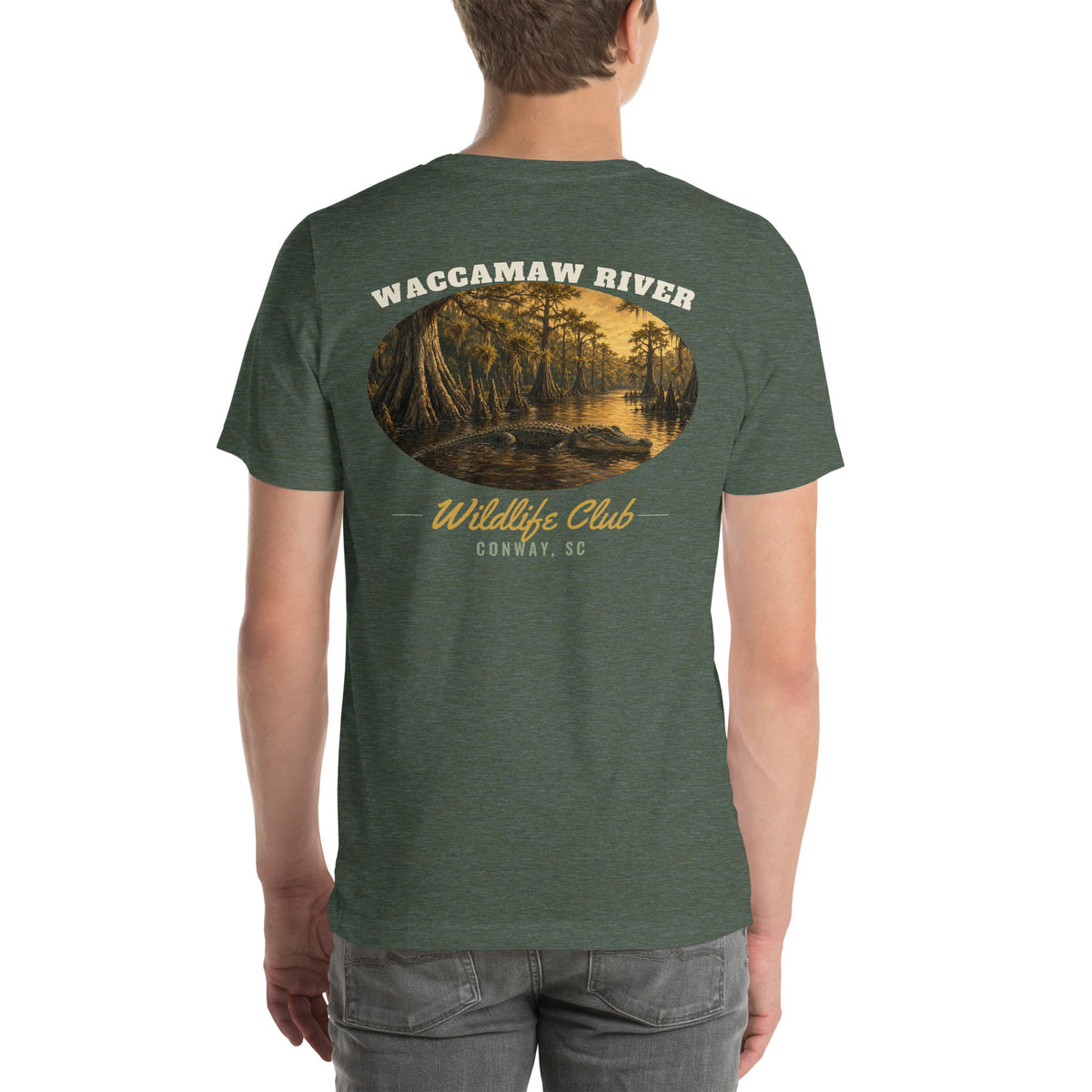 Waccamaw River Wildlife Club Tee, Heather Forest, back