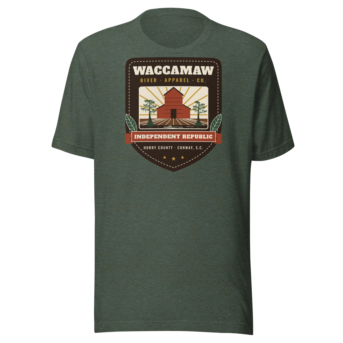 Waccamaw River Independent Republic Tee, Heather Forest, front