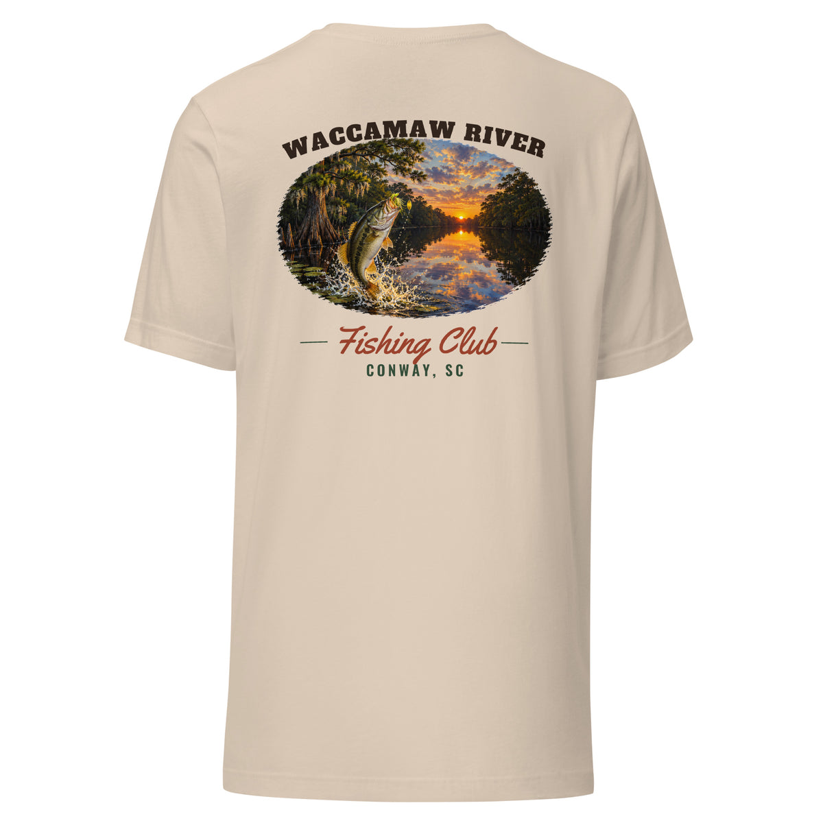 Waccamaw River Fishing Club Tee, Soft Cream, back
