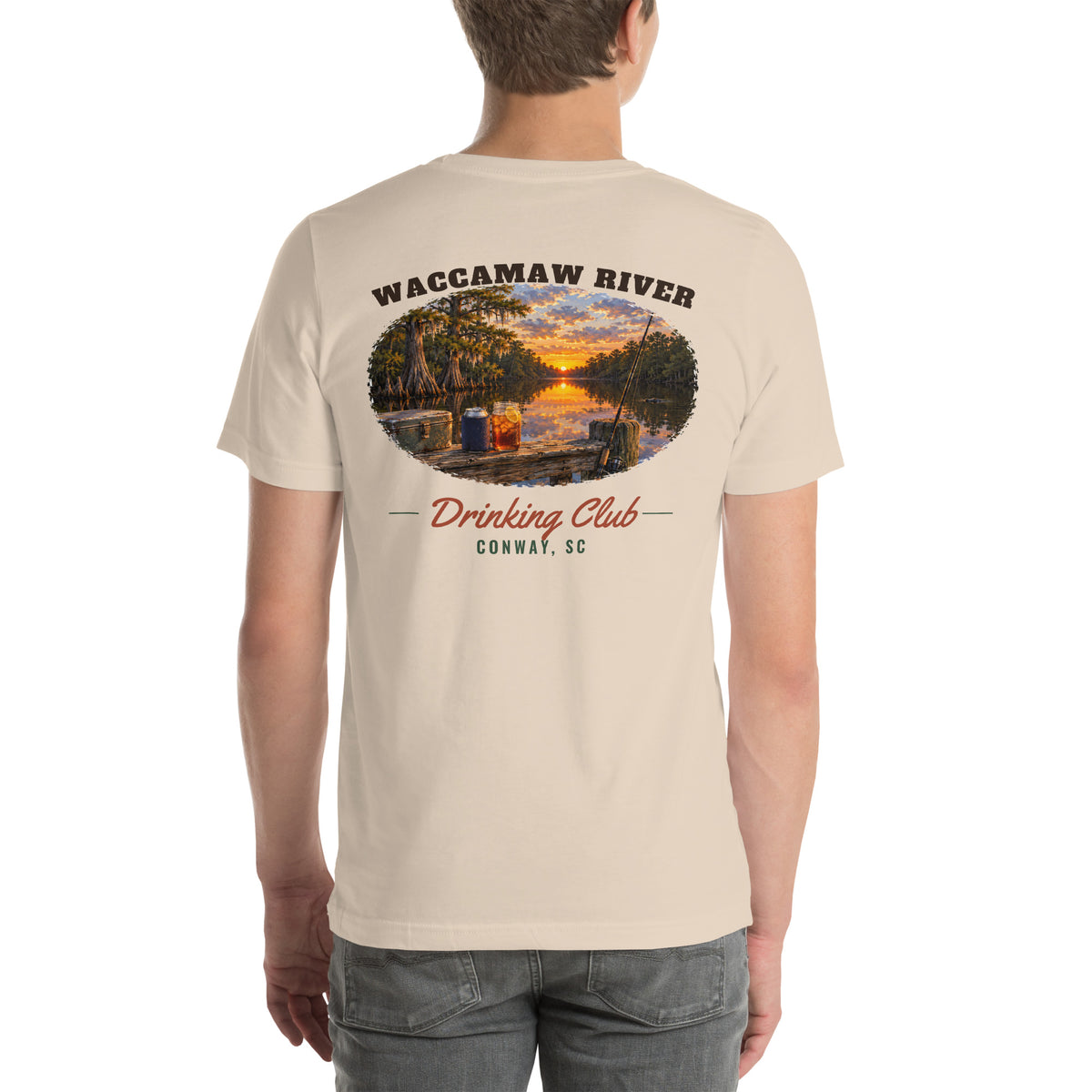Waccamaw River Drinking Club Tee, Soft Cream, back