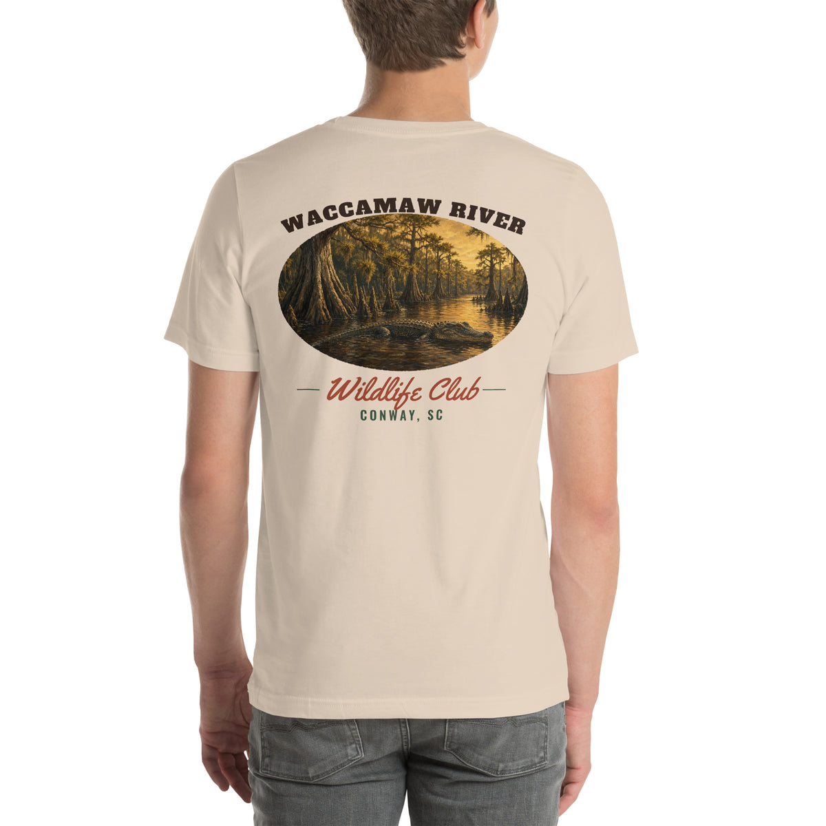 Waccamaw River Wildlife Club Tee, Soft Cream, back