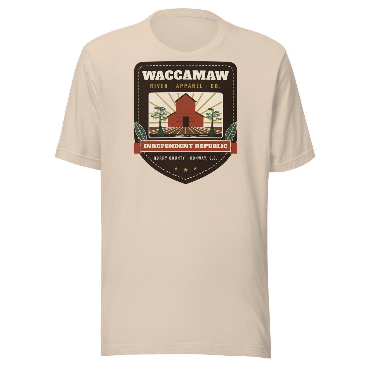 Waccamaw River Independent Republic Tee, Soft Cream, front