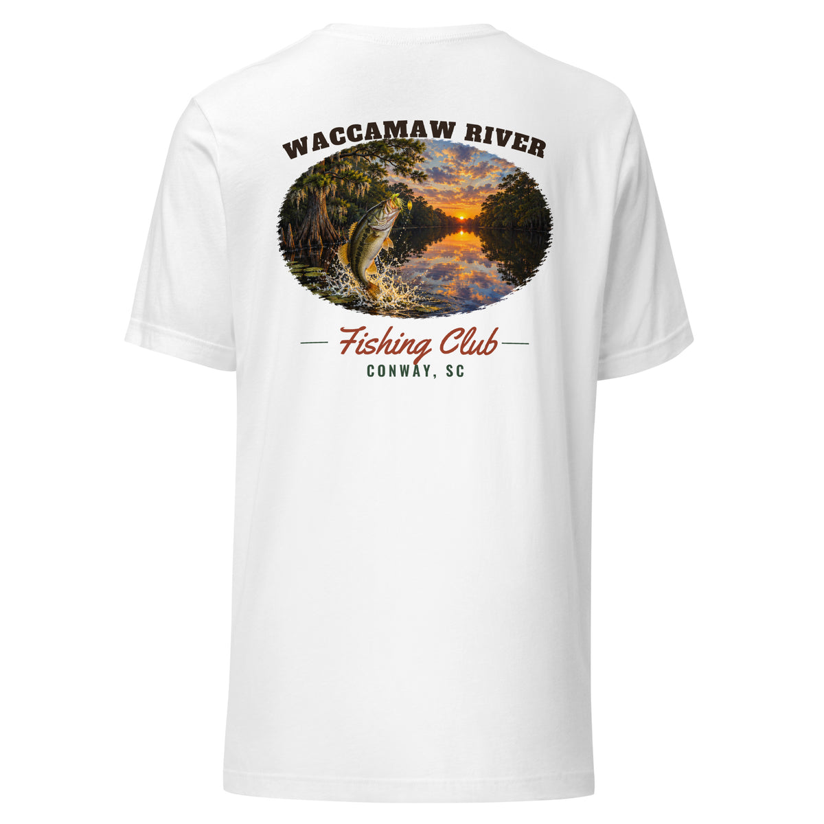 Waccamaw River Fishing Club Tee, White, back