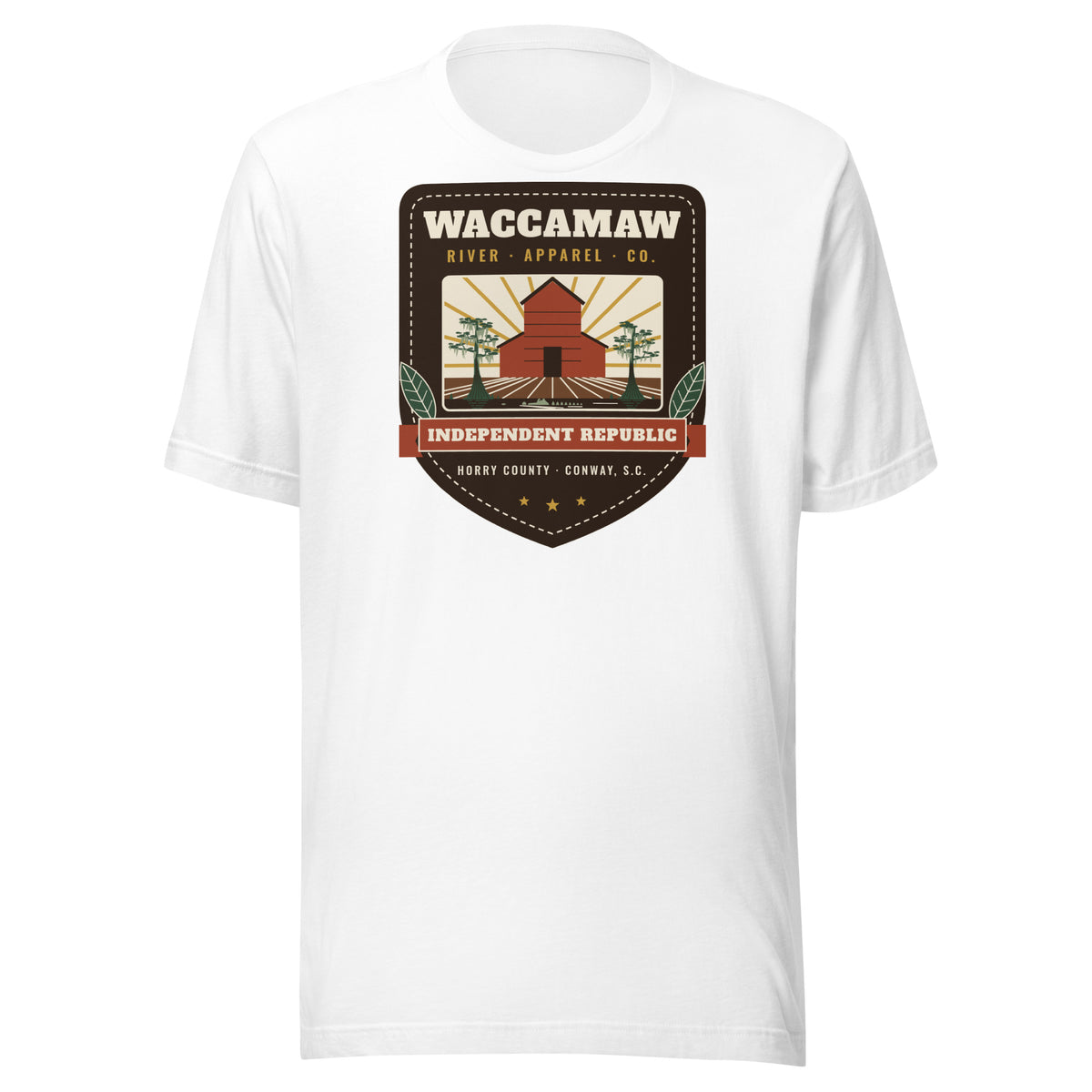 Waccamaw River Independent Republic Tee, White, front